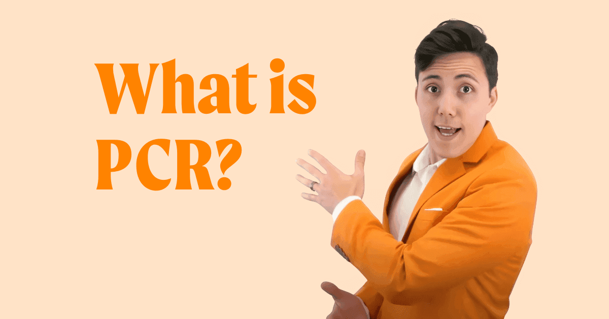 “What is PCR Packaging?” graphic with recycled plastic imagery in background