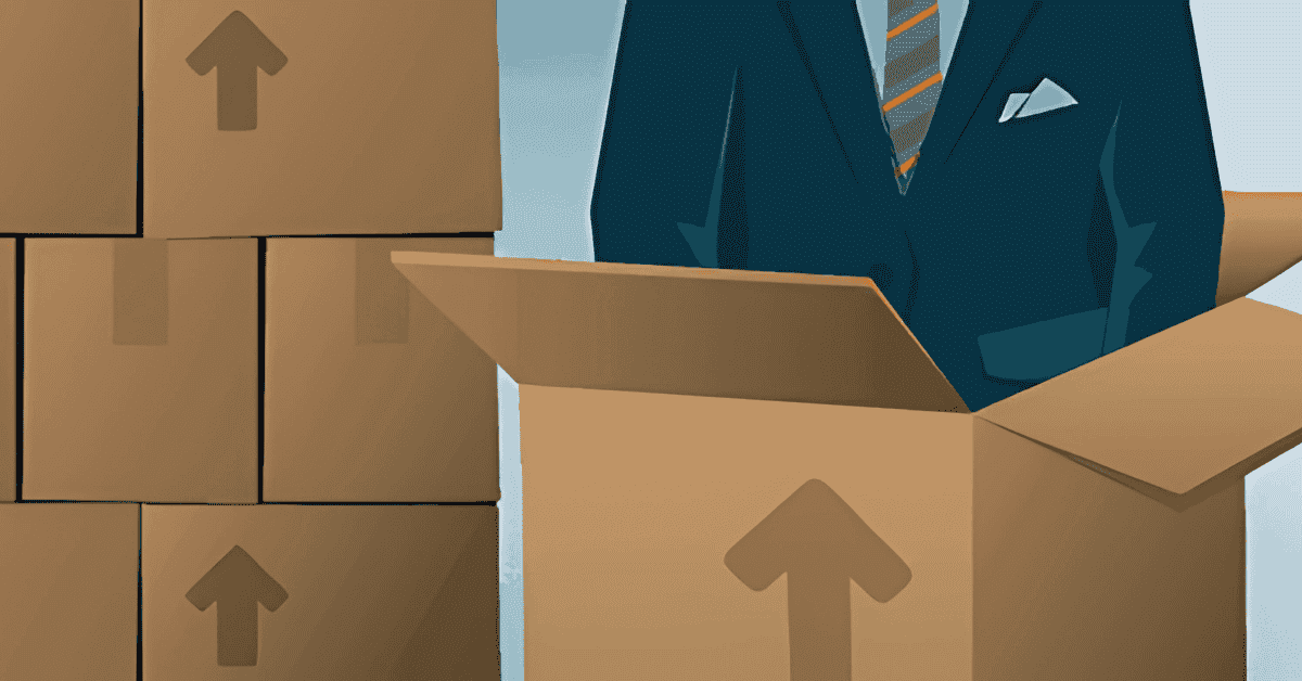 Stacked cardboard boxes with arrows pointing up